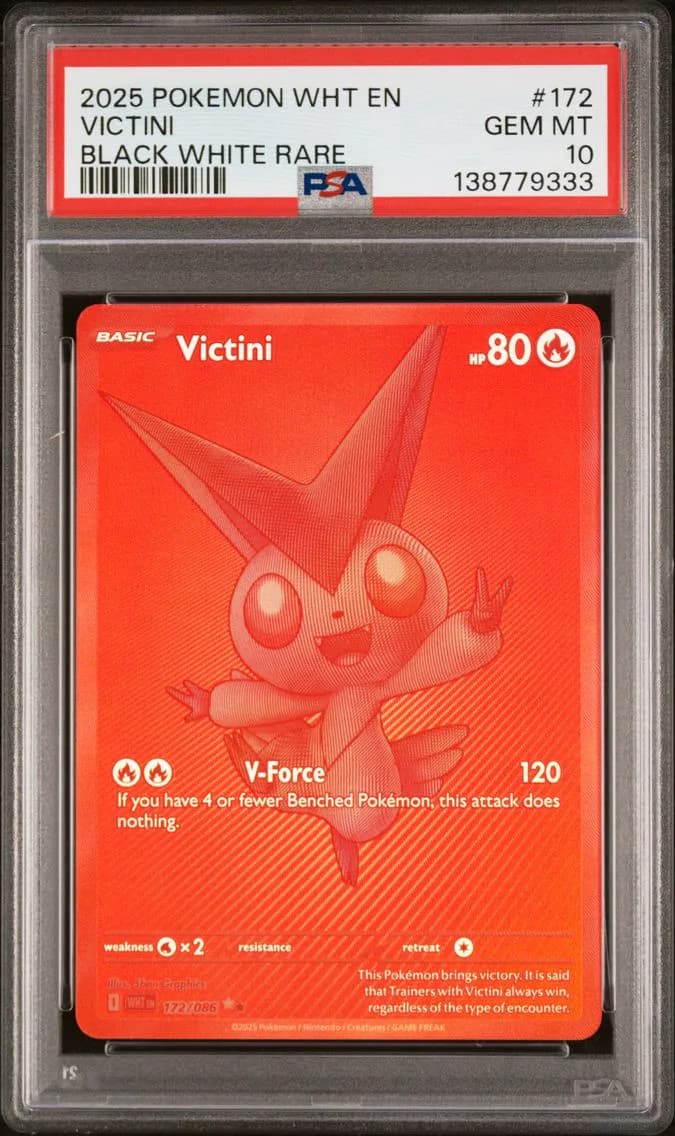 2025 #172 Victini PSA 10 Wht EN-White Flare