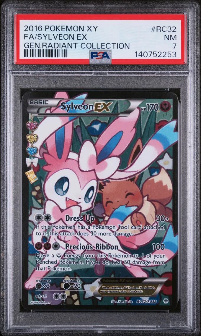 2016 #RC32 Full Art/Sylveon EX PSA 7 XY Generations Radiant Collection Pokemon