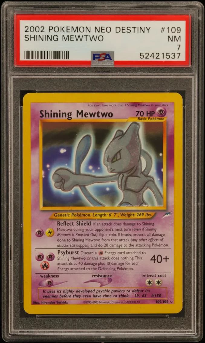 2002 #109 Shining Mewtwo PSA 7 Neo Destiny