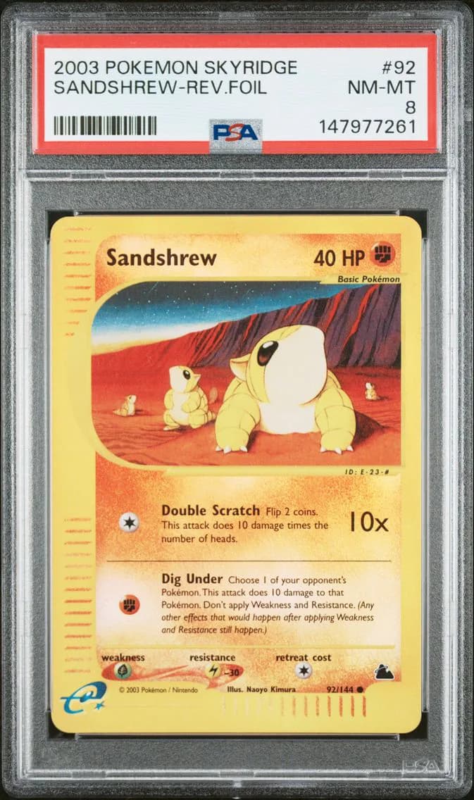 2003 #92 Sandshrew PSA 8 Skyridge