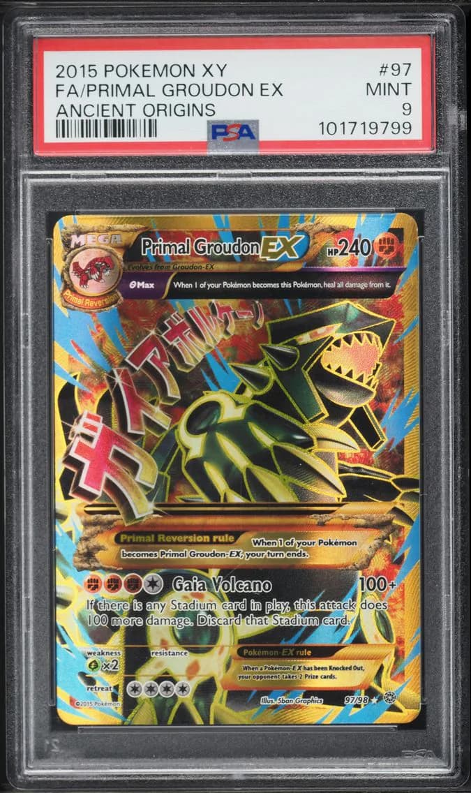 2015 #97 Full Art/Primal Groudon EX PSA 9 XY Ancient Origins Pokemon