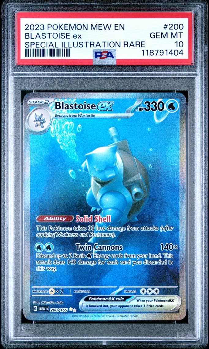 2023 #200 Blastoise EX PSA 10 Mew EN-151