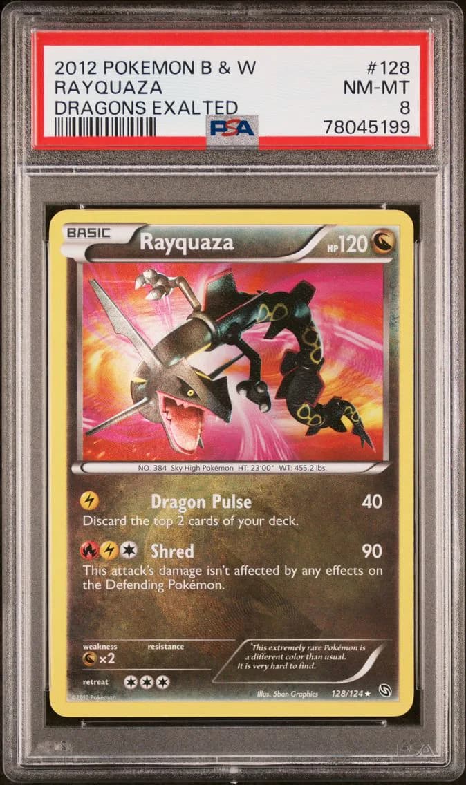 2012 #128 Rayquaza PSA 8 Black & White Dragons Exalted