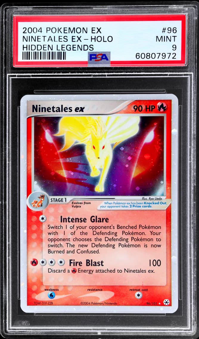 2004 #96 EX HIDDEN LEGENDS HOLO NINETALES EX PSA 9 POKEMON