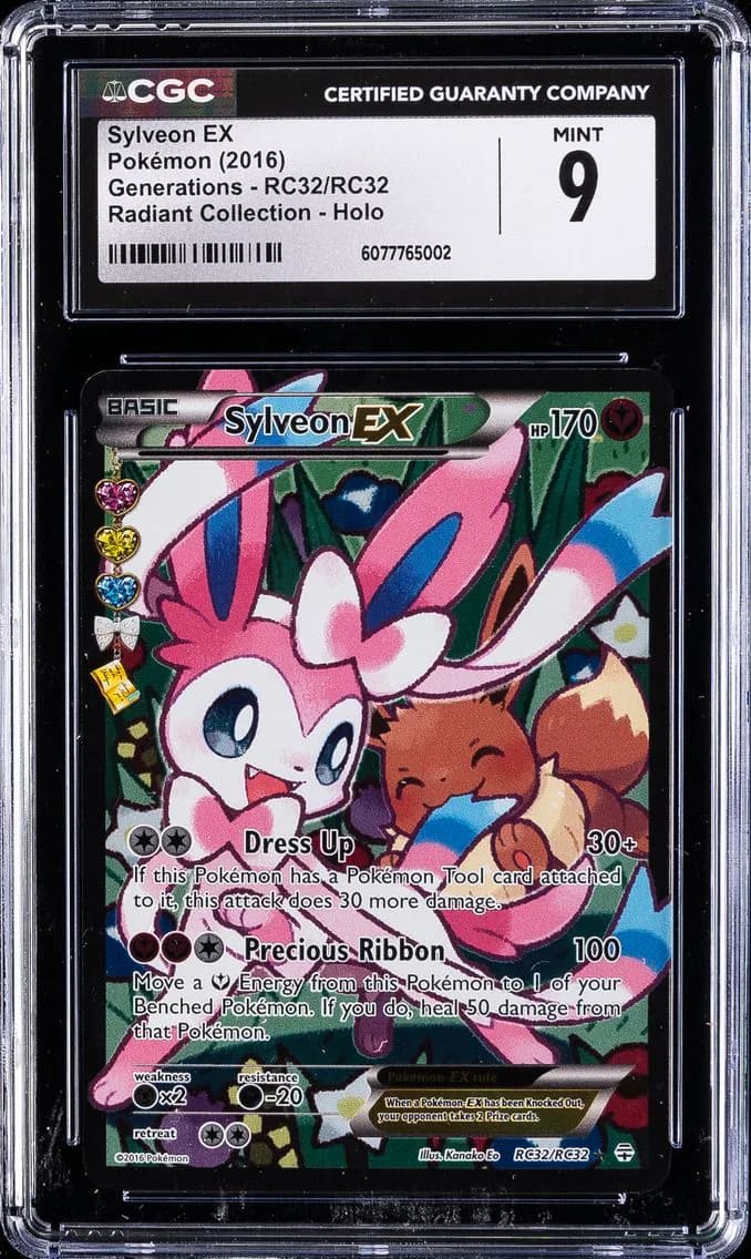 2016 #RC32 Full Art/Sylveon EX CGC 9 XY Generations Radiant Collection Pokemon