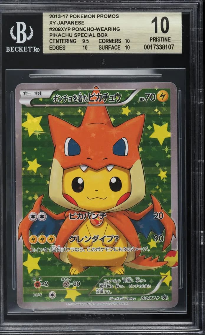 2016 #208 JAPANESE XY PROMO SPECIAL M CHARIZARD Y PONCHO PIKACHU BGS 10 POKEMON