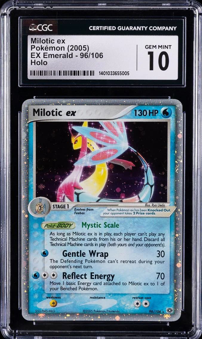 2005 #96 Milotic EX-Holo CGC 10 EX Emerald Pokemon