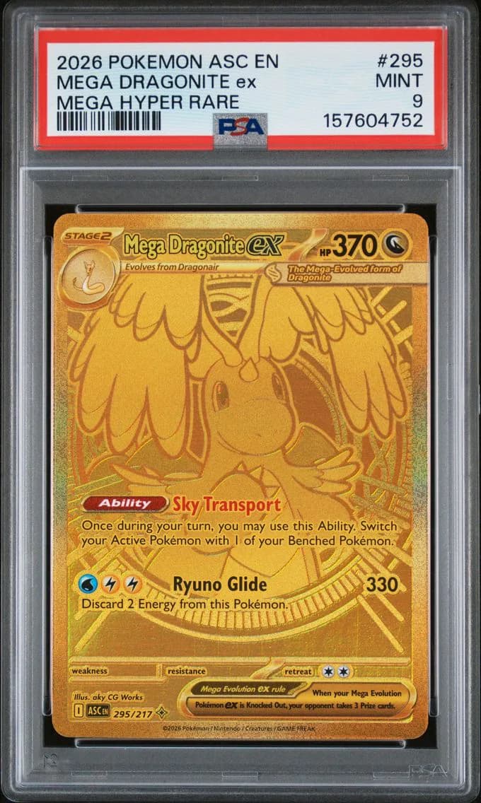 2026 #295 Mega Dragonite EX PSA 9 Asc EN-Ascended Heroes