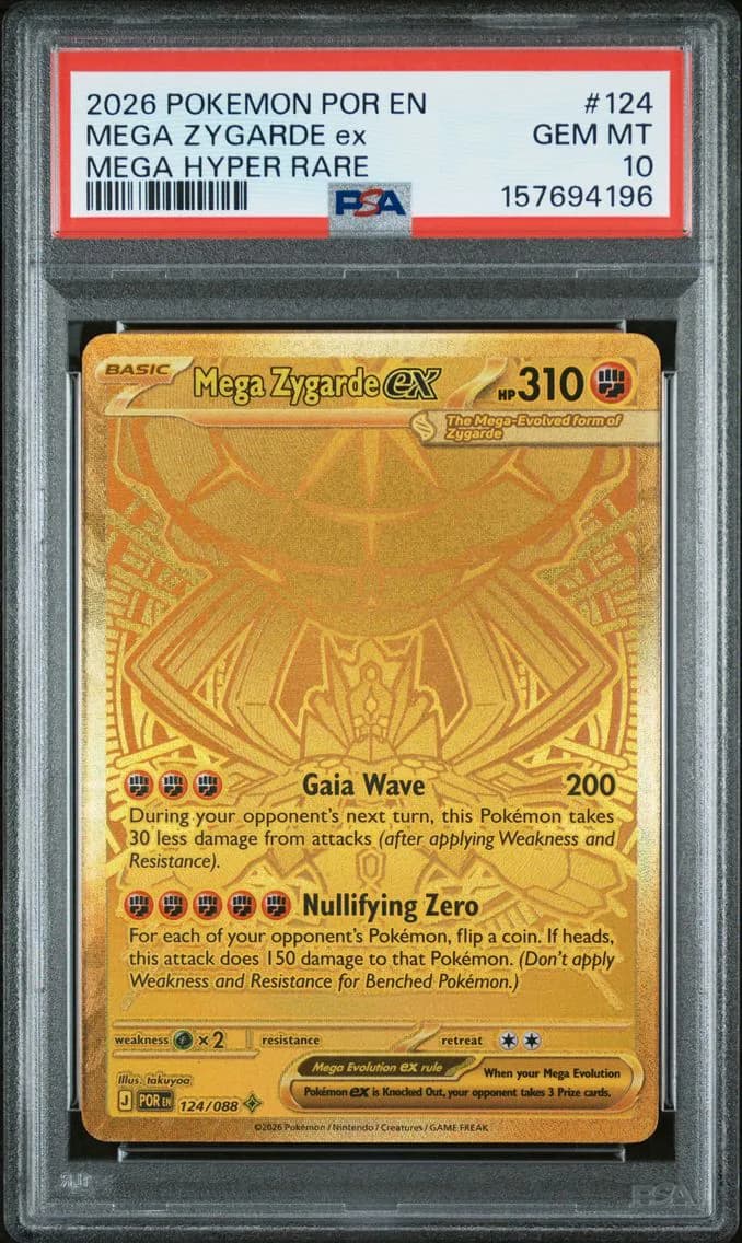 2026 #124 Mega Zygarde EX PSA 10 Por EN-Perfect Order