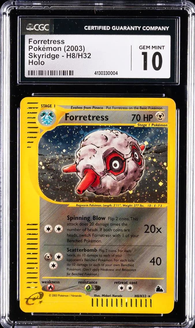2003 #H8 Forretress-Holo CGC 10 Skyridge Pokemon