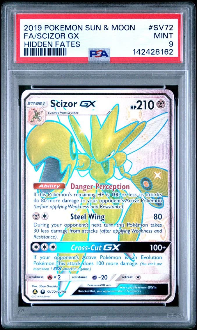 2019 #SV72 Full Art/Scizor GX PSA 9 Sun & Moon Hidden Fates