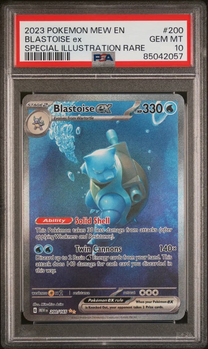 2023 #200 Blastoise EX PSA 10 Mew EN-151