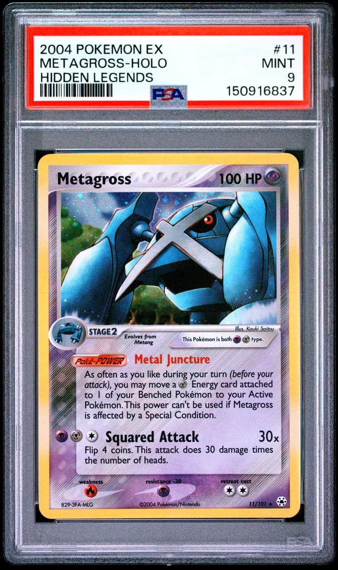 2004 #11 Metagross-Holo PSA 9 EX Hidden Legends