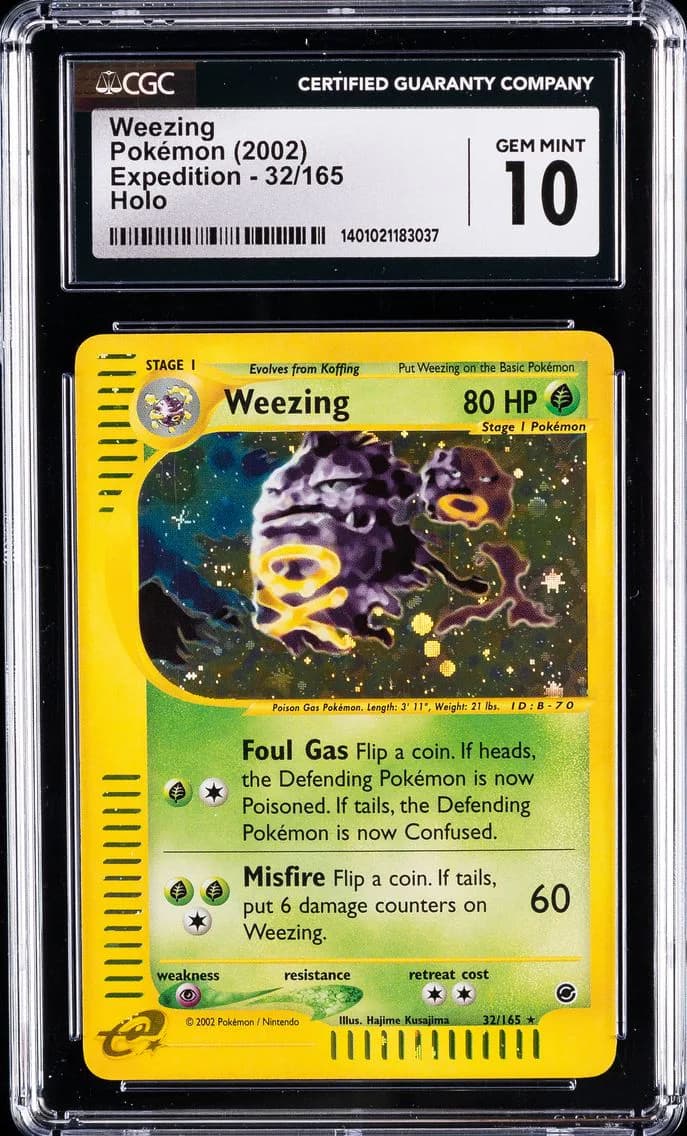 2002 #32 Weezing-Holo CGC 10 Expedition Pokemon