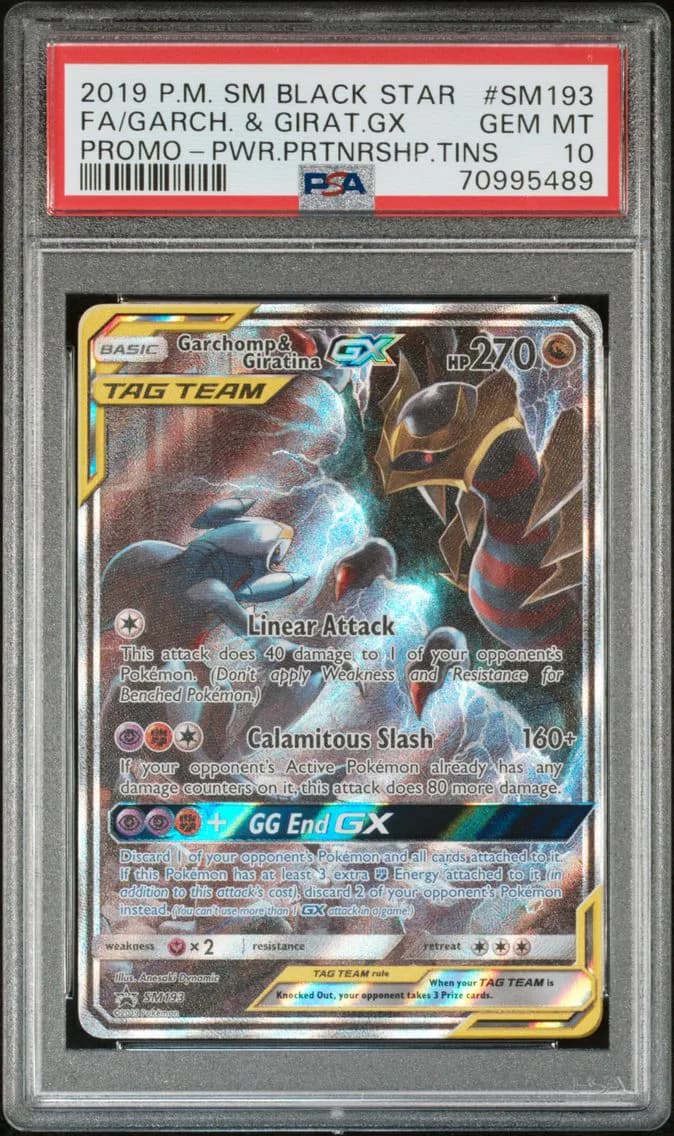 2019 #SM193 Full Art/Garchomp & Giratina GX PSA 10 SM Black Star Promo