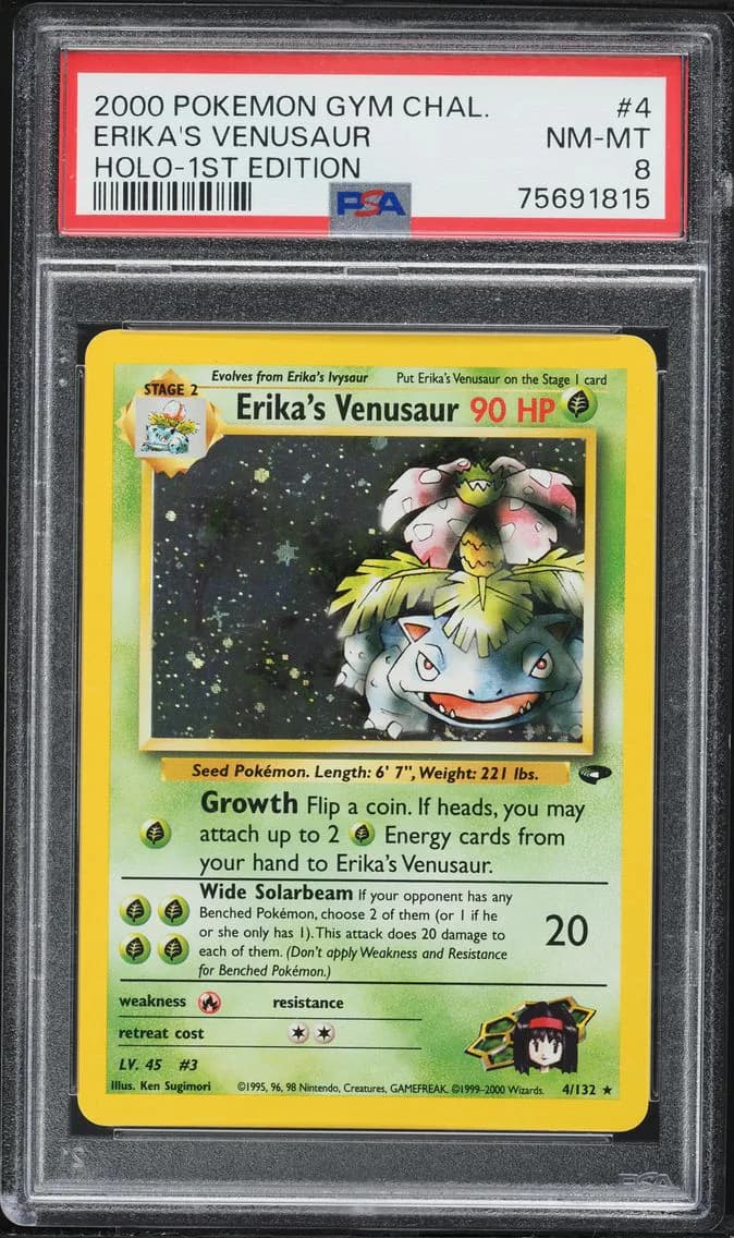 2000 #4 Erika's Venusaur PSA 8 Gym Challenge Pokemon
