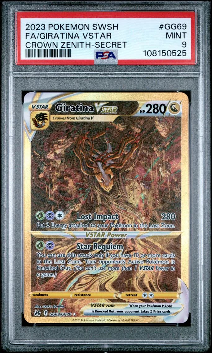 2023 #GG69 Full Art/Giratina Vstar PSA 9 Sword and Shield Crown Zenith Pokemon