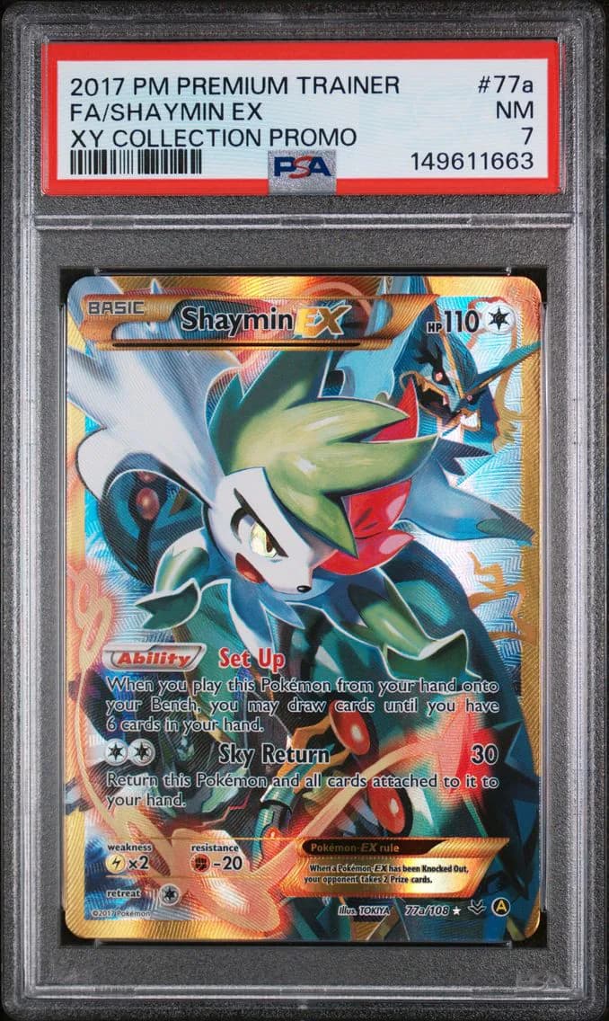 2017 #77a Full Art/Shaymin EX PSA 7 Premium Trainer XY Collection Promo