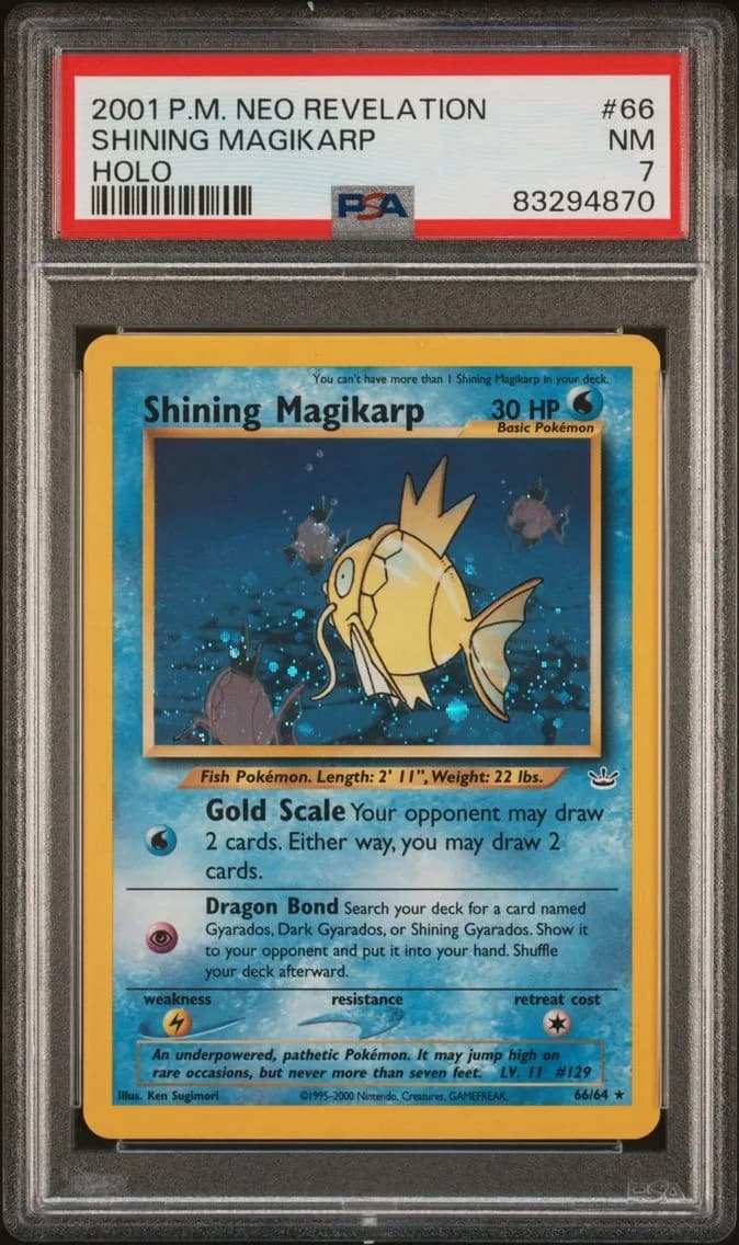 2001 #66 Shining Magikarp-Holo PSA 7 Neo Revelation