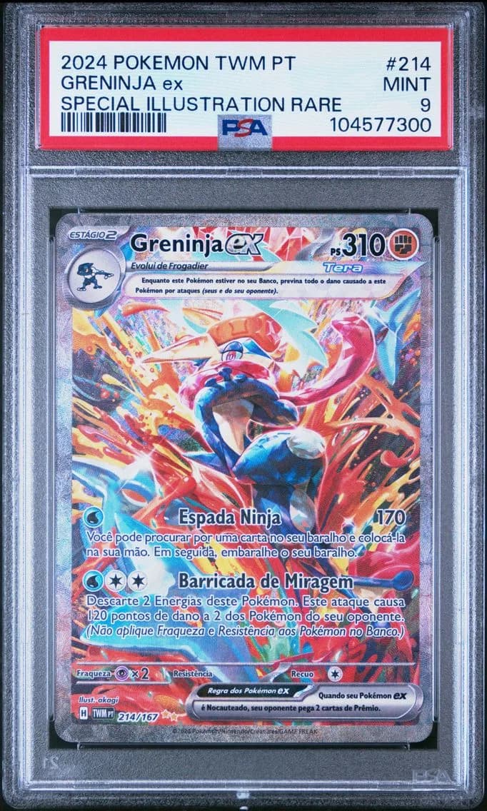 2024 #214 GRENINJA EX PSA 9 POKEMON PORTUGUESE TWM PT-TWILIGHT MASQUERADE | SPECIAL ILLUSTRATION RARE