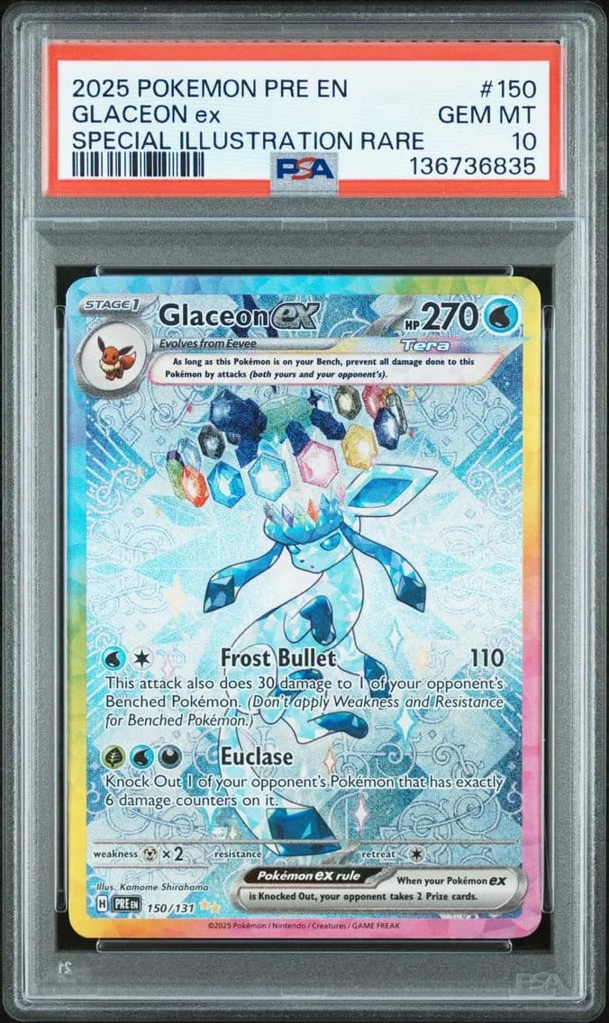 2025 #150 Glaceon EX PSA 10 Pre EN-Prismatic Evolutions