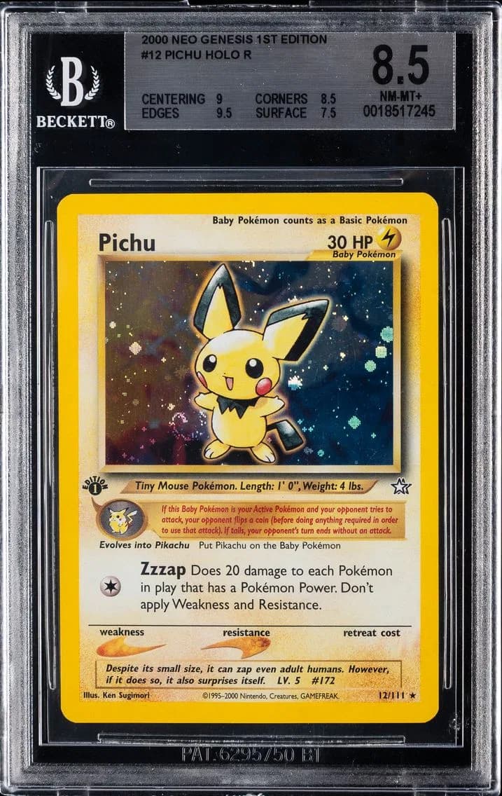 2000 #12 Pichu-Holo BGS 8.5 Neo Genesis 1st Edition Pokemon
