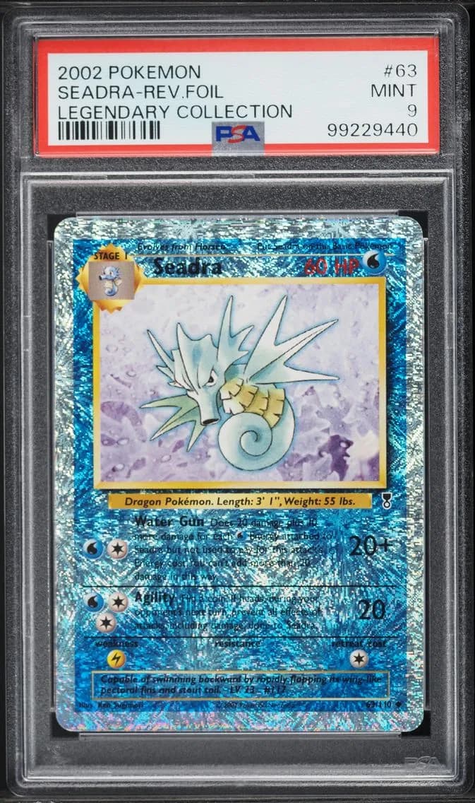 2002 #63 Seadra-Reverse Foil PSA 9 Legendary Collection Pokemon