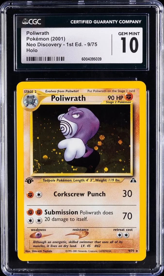 2001 #9 Poliwrath CGC 10 Neo Discovery - 1st Edition - English Pokemon