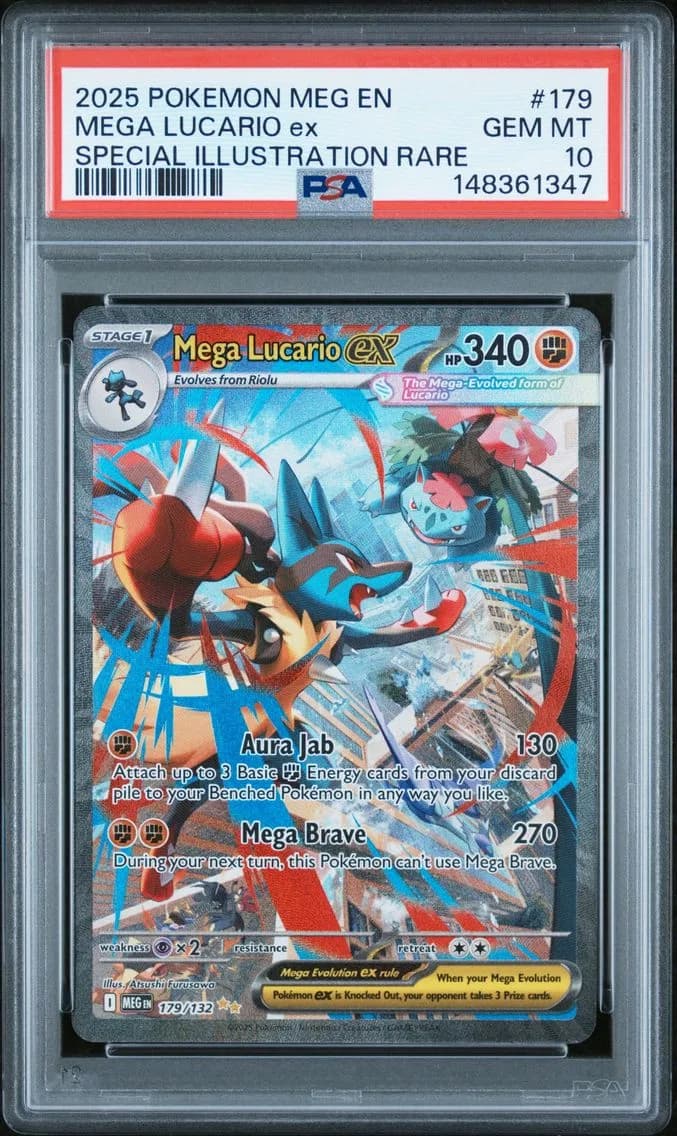 2025 #179 Mega Lucario EX PSA 10 Meg EN-Mega Evolution