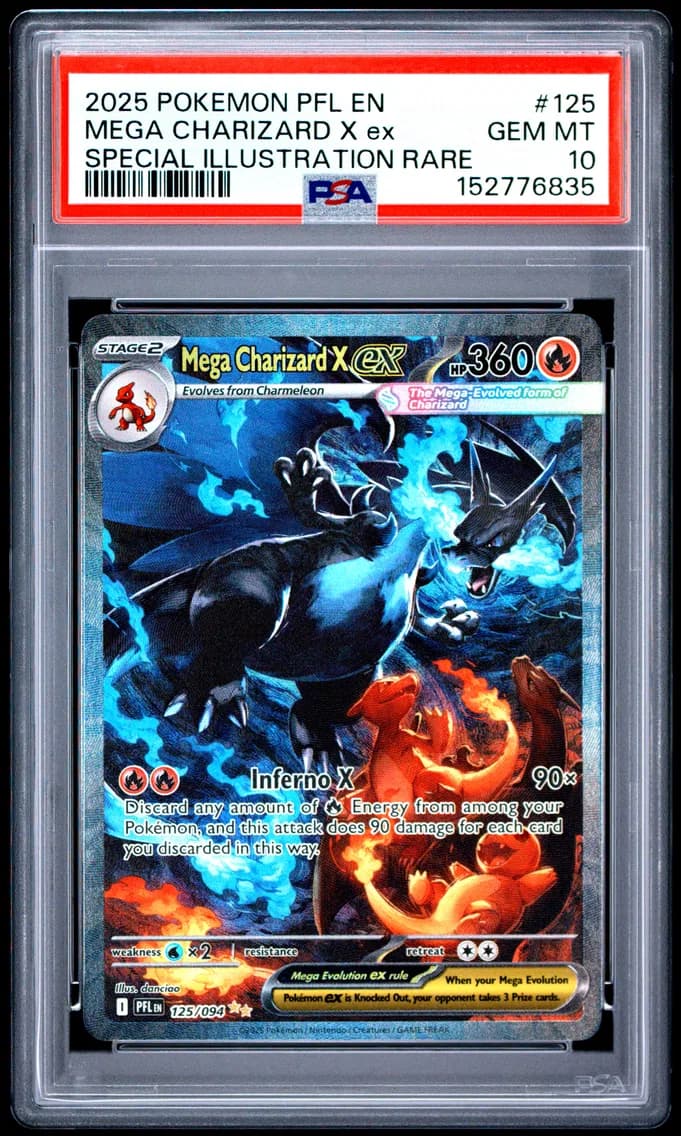 2025 #125 Mega Charizard X EX PSA 10 Pfl EN-Phantasmal Flames