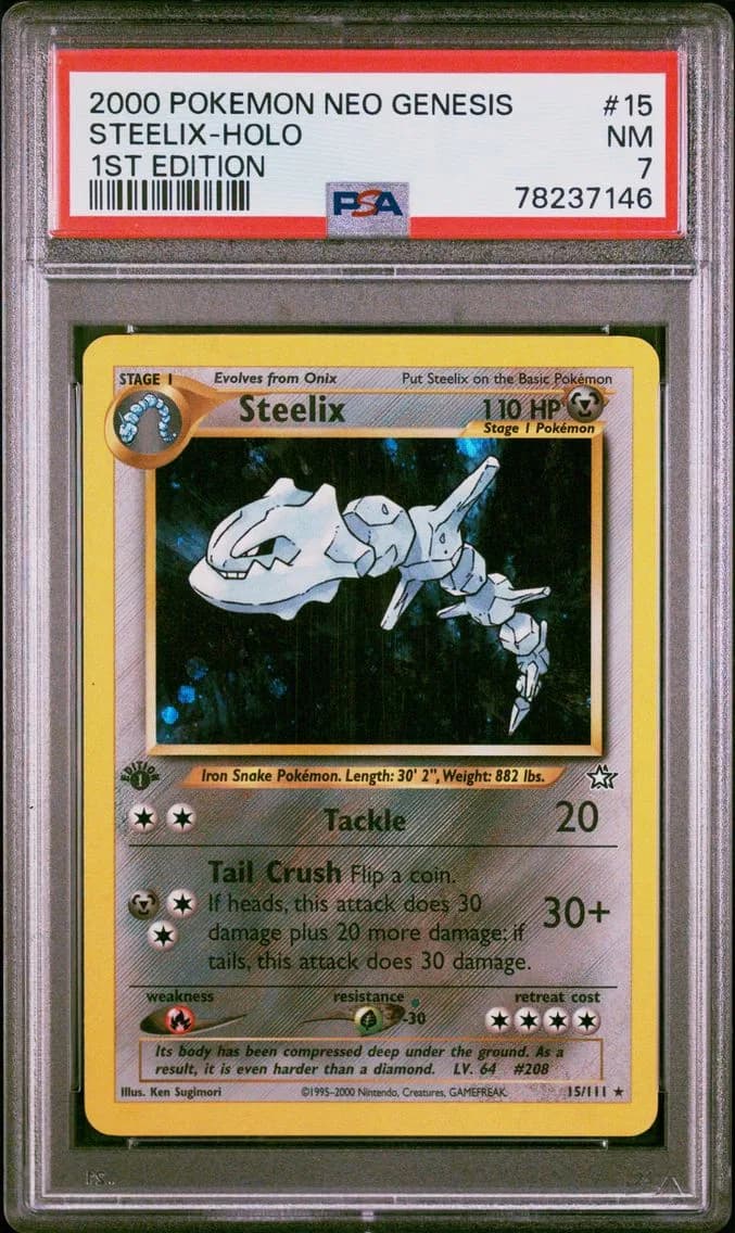 2000 #15 Steelix-Holo PSA 7 Neo Genesis 1st Edition
