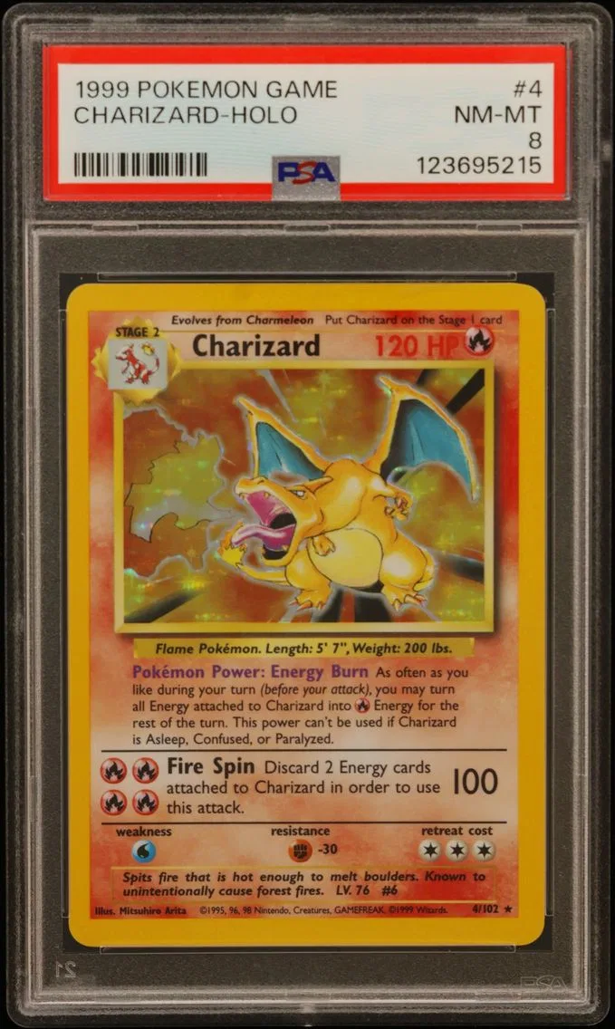 1999 #4 Charizard-Holo PSA 8 Game
