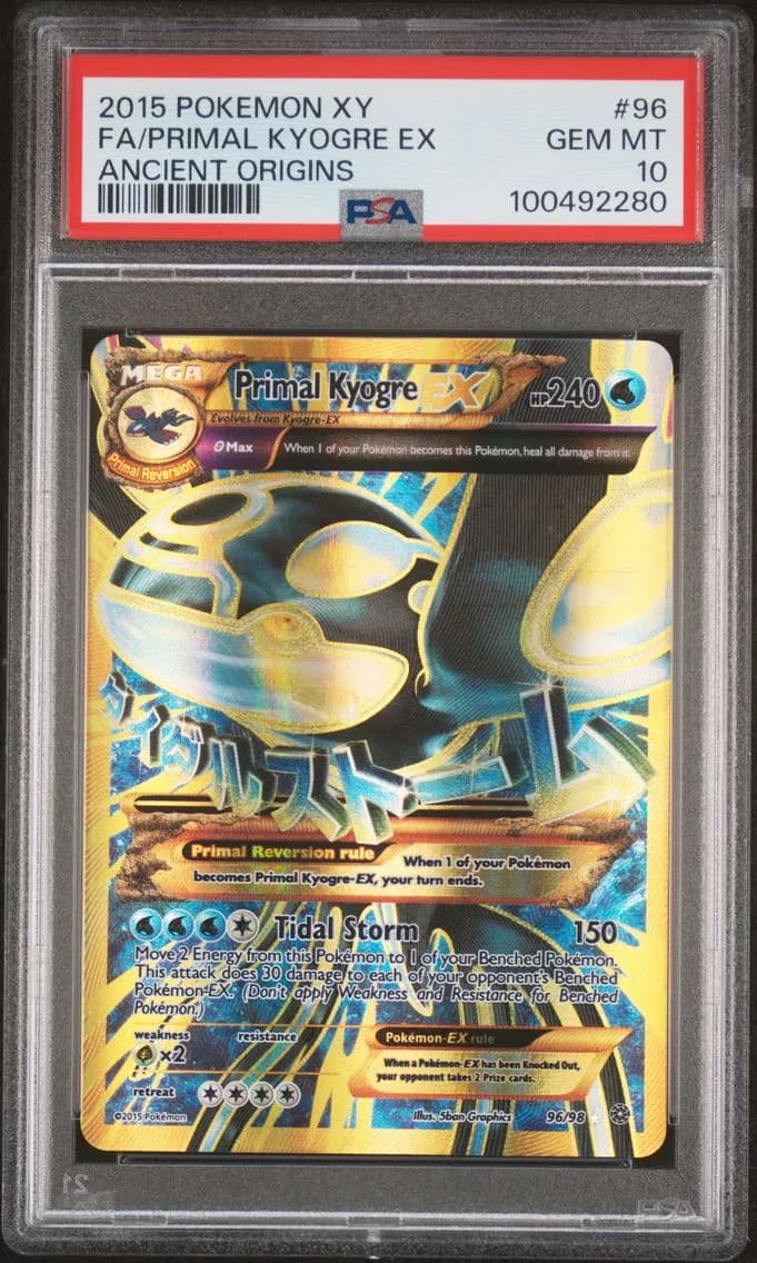 2015 #96 Full Art/Primal Kyogre EX PSA 10 XY Ancient Origins Pokemon