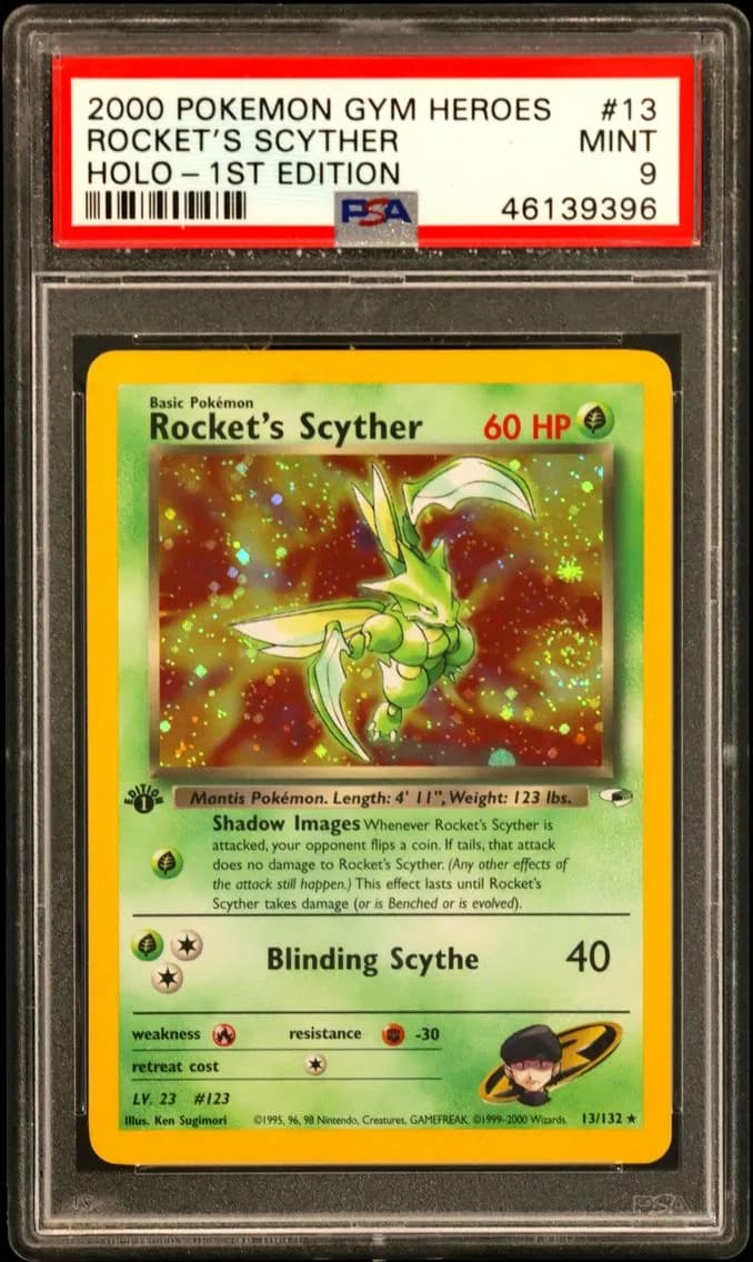 2000 #13 Rocket's Scyther PSA 9 Gym Heroes