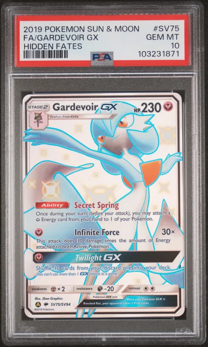 2019 #SV75 Full Art/Gardevoir GX PSA 10 Sun & Moon Hidden Fates