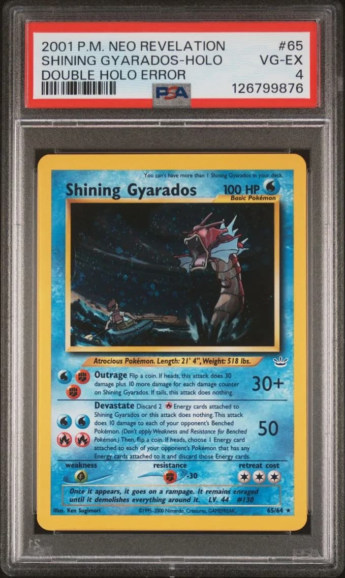 2001 #65 Shining Gyarados-Holo PSA 4 Neo Revelation Pokemon