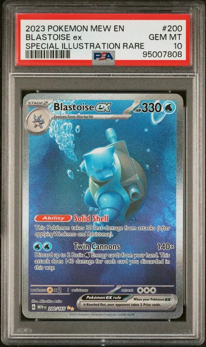 2023 #200 Blastoise EX PSA 10 Mew EN-151