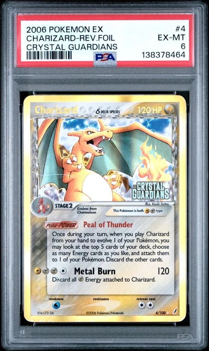 2006 #4 Charizard-Reverse Foil PSA 6 EX Crystal Guardians