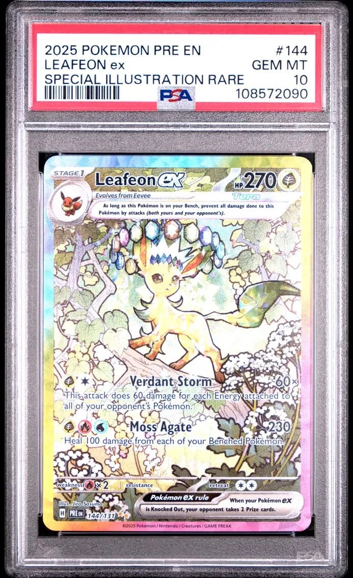 2025 #144 Leafeon EX PSA 10 Pre EN-Prismatic Evolutions Pokemon