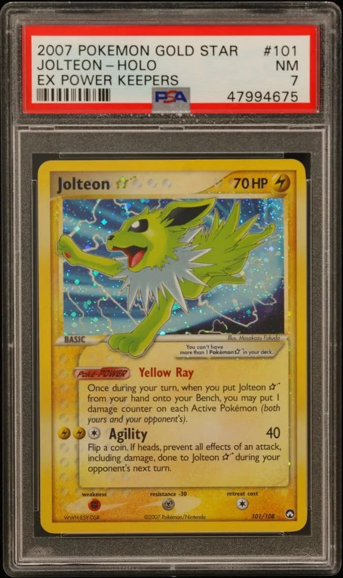 2007 #101 Jolteon-Holo Gold Star PSA 7 EX Power Keepers