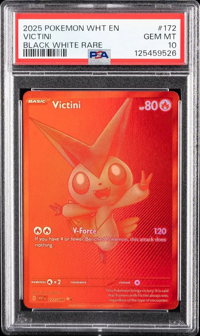 2025 #172 Victini PSA 10 Wht EN-White Flare Pokemon