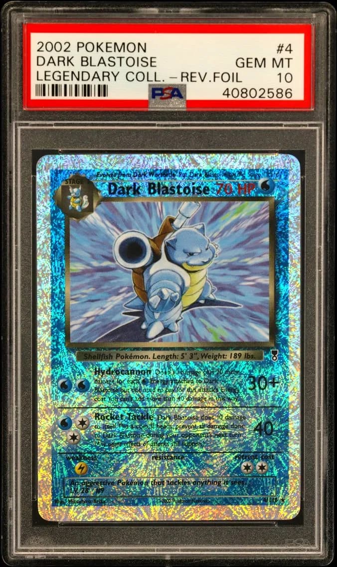 2002 #4 Dark Blastoise-Reverse Foil PSA 10 Legendary Collection