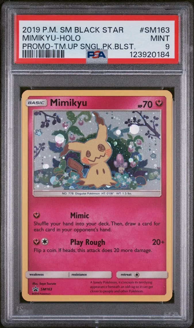 2019 #SM163 Mimikyu-Holo PSA 9 SM Black Star Promo