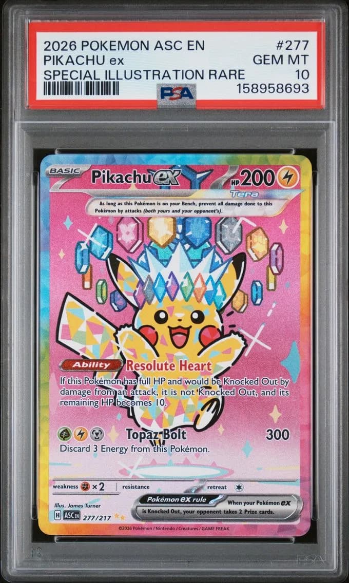 2026 #277 Pikachu EX PSA 10 Asc EN-Ascended Heroes