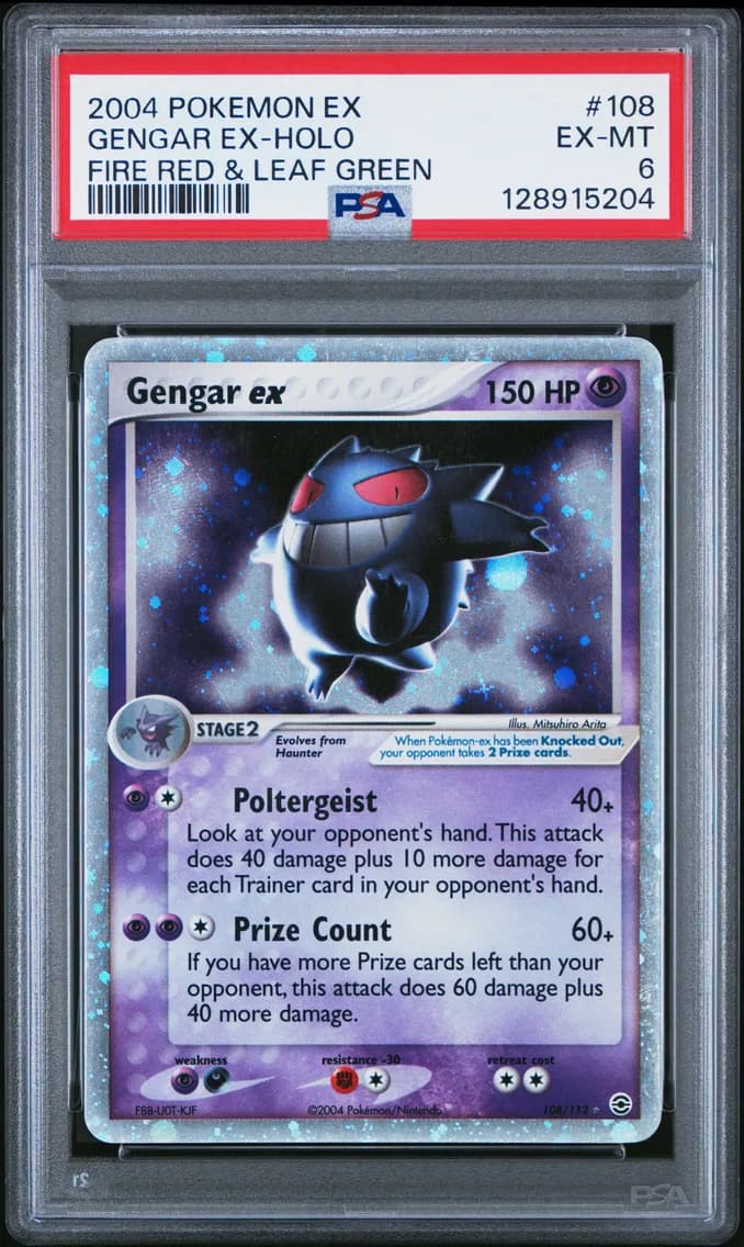 2004 #108 Gengar EX-Holo PSA 6 EX Fire Red & Leaf Green