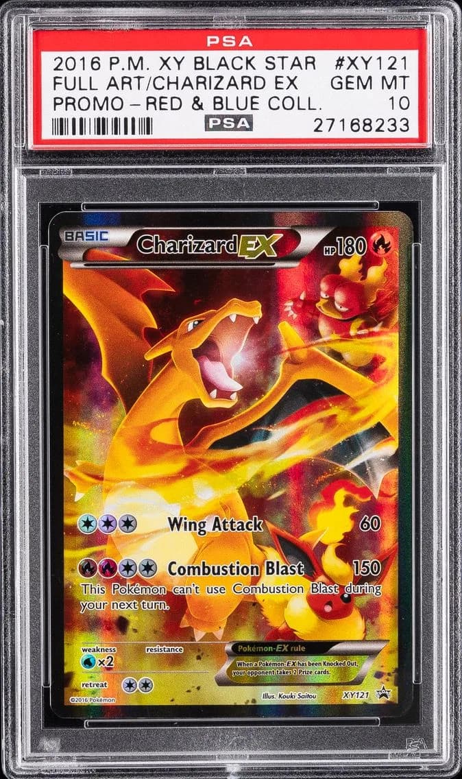 2016 #XY121 Full Art/Charizard EX PSA 10 XY Black Star Promo Pokemon