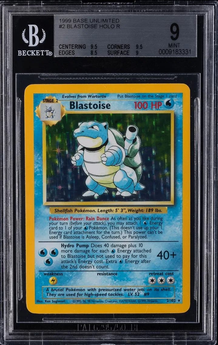 1999 #2 Blastoise-Holo BGS 9 Game Pokemon