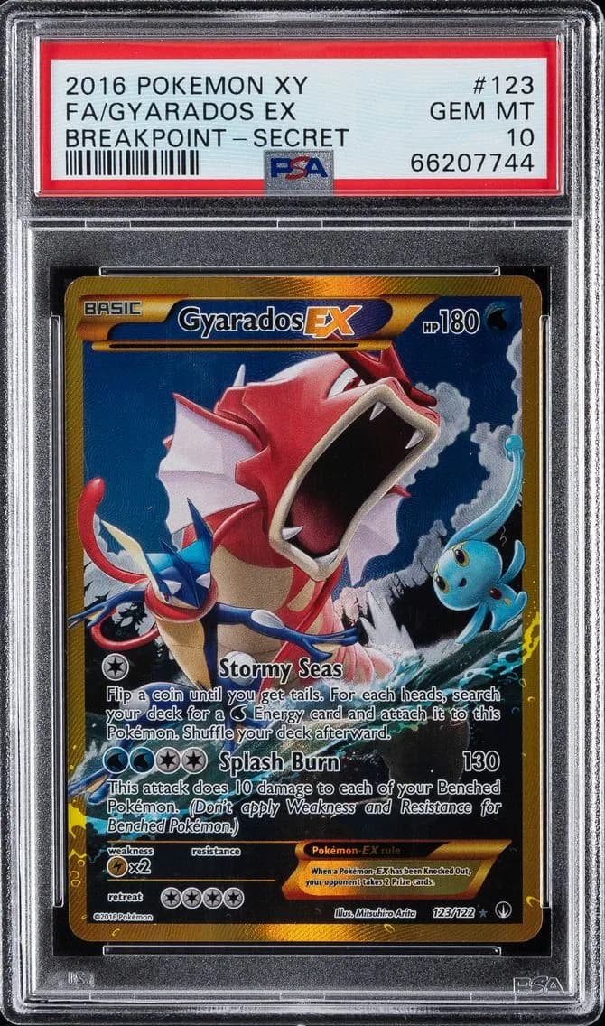 2016 #123 FULL ART/GYARADOS EX PSA 10 POKEMON XY BREAKPOINT | SECRET