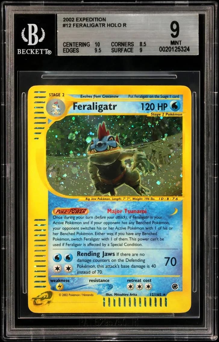 2002 #12 Feraligatr HOLO R BGS 9 -e TCG Expedition Base Set