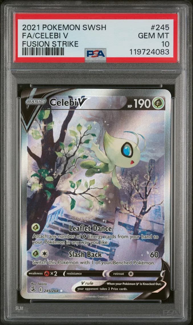 2021 #245 Full Art/Celebi V PSA 10 Sword & Shield Fusion Strike